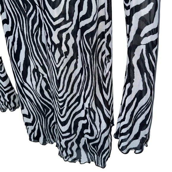 NWOT SXY SHEER  BEACH COVERUP BODYCON DRESS IN ZEBRA PRINT SIZE SMALL 4 - Picture 10 of 15
